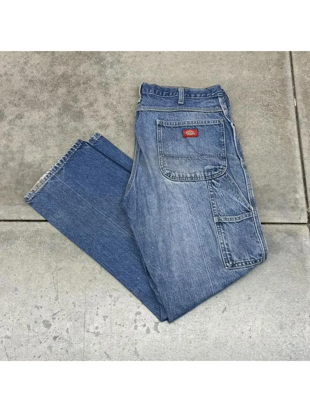vintage dickies relaxed baggy fit faded blue jeans size 34 x 30